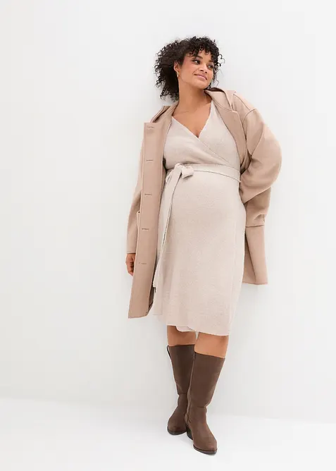 Svært myk og strikket mammakjole med 3/4-lange ermer, bonprix