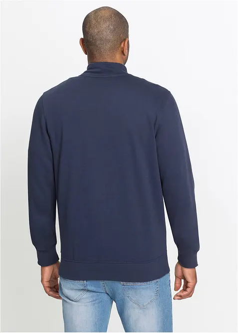 Sweatshirtjakke med høy kant i halsen, bonprix