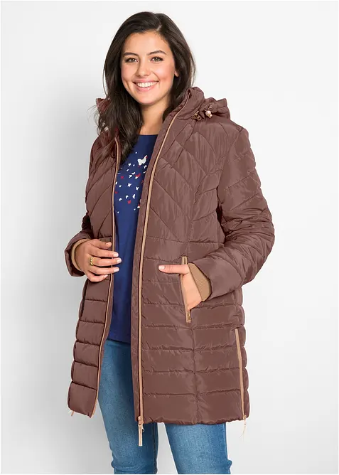 Lang, vattert jakke, bonprix