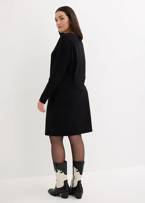 Figurn&aelig;r jerseykjole i bomull med stretch (2-pack), bonprix