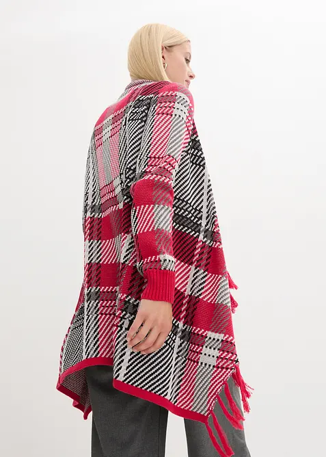 Lang strikkejakke med frynser, bonprix