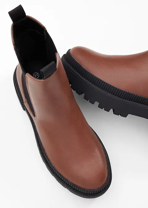 Chelseaboots med grove såler, bonprix
