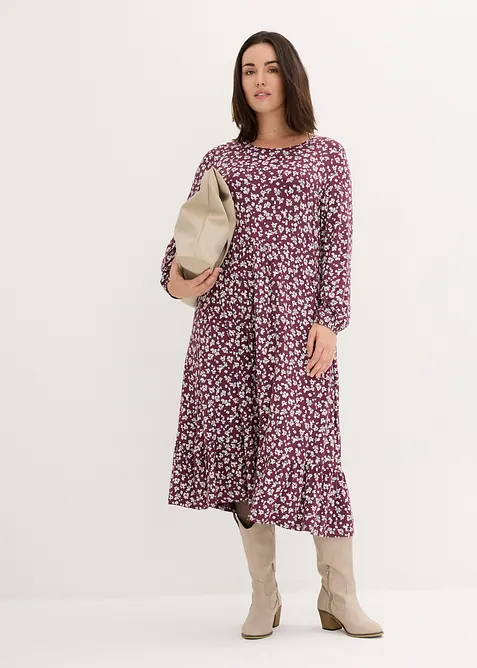 Trikotkjole i lett viskosemiks, bonprix