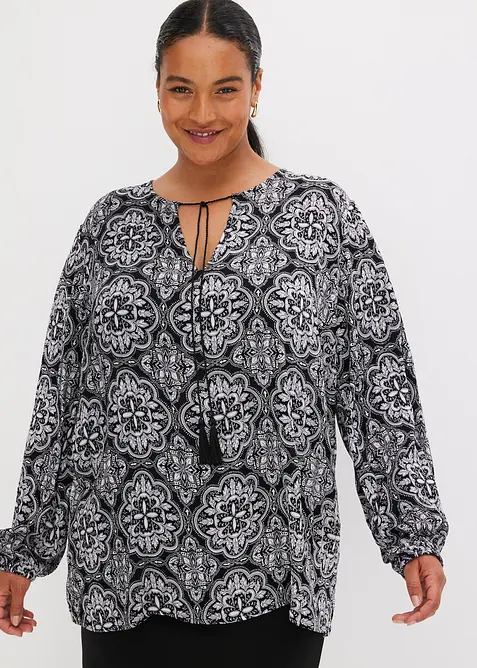 Bluse i strukturert viskose, bonprix