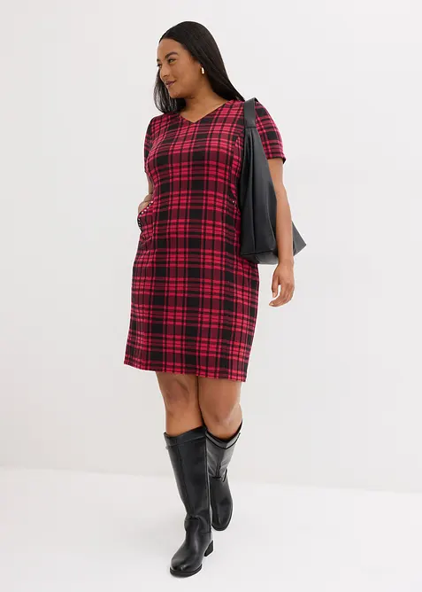 Jaquardkjole med dekorative nagler, bonprix