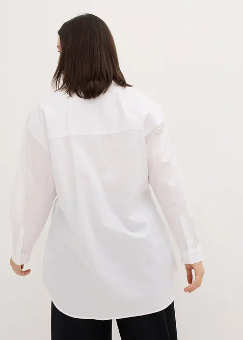 Bluse med forlenget bakstykke av 100% bomull, bonprix