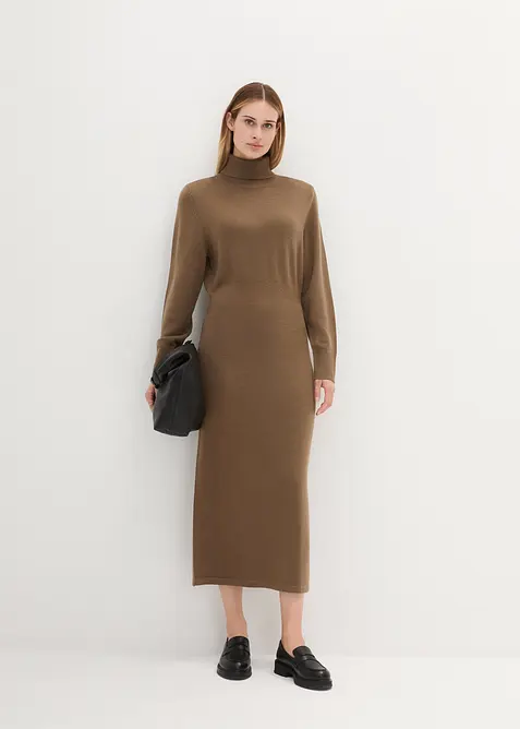 Strikket kjole i merinoull, bonprix