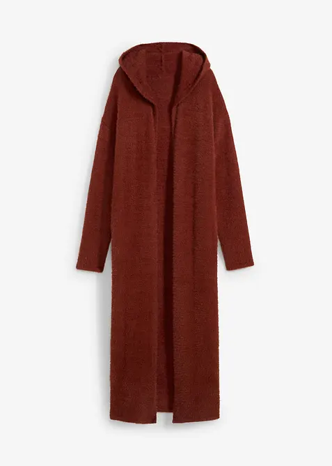 Strikket kåpe i mykt fjærgarn, bonprix