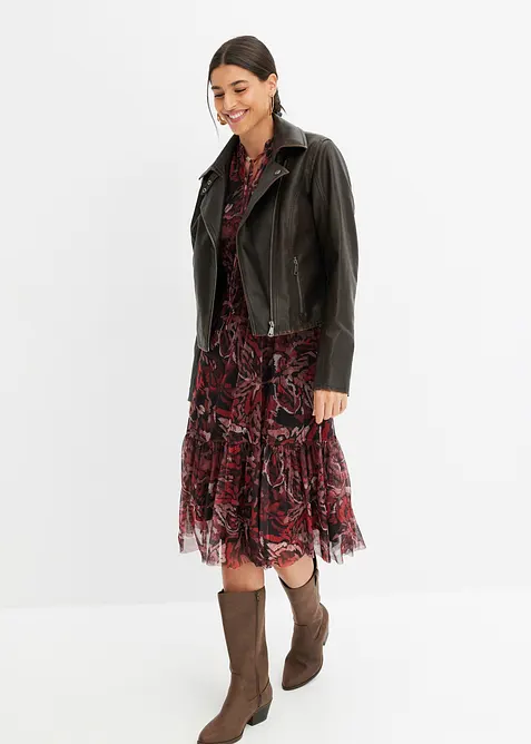 Midikjole i mesh, bonprix