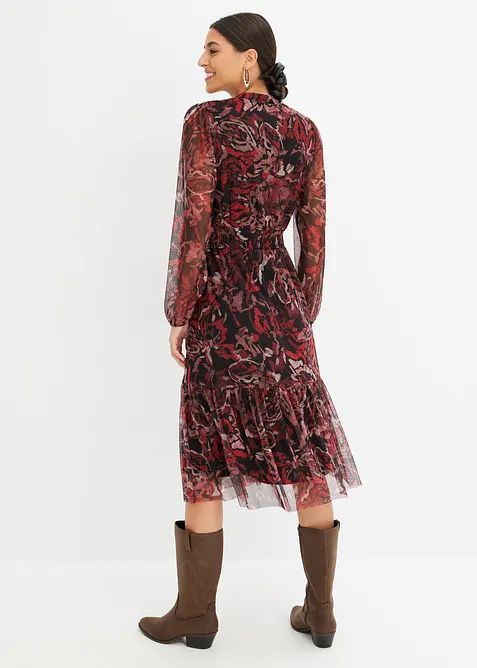 Midikjole i mesh, bonprix