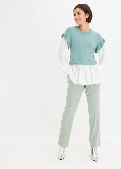 Genser med innfelt bluse, bonprix