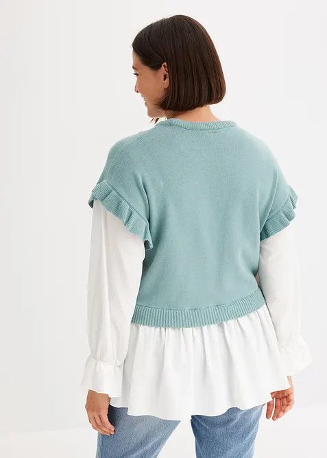 Genser med innfelt bluse, bonprix