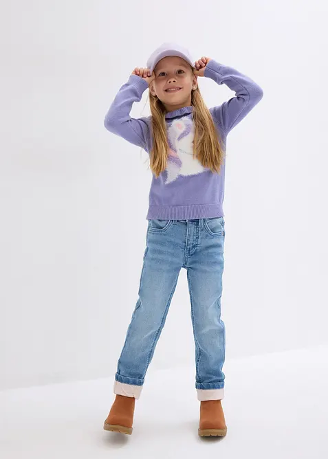 Termojeans med jerseyf&ocirc;r, Slim Fit, bonprix