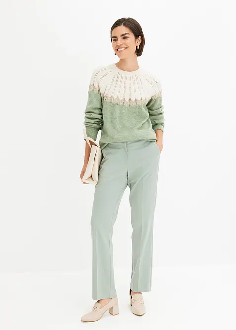 Strikkegenser med hullmønster, bonprix