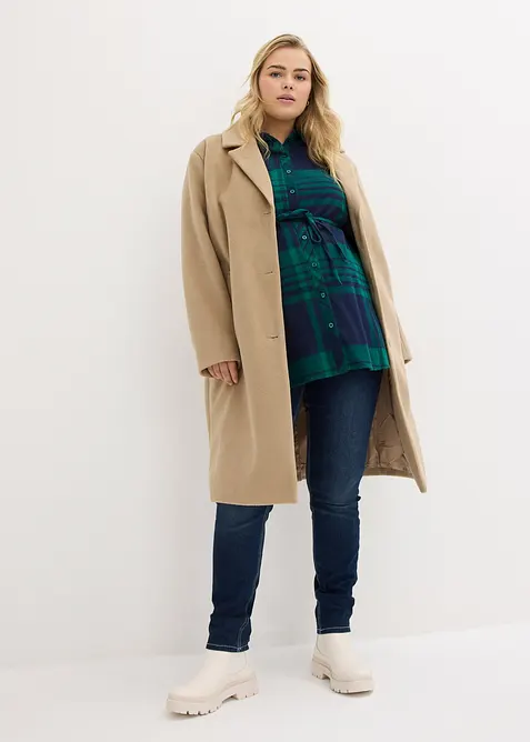 Lang mammabluse i bomullsflanell, bonprix