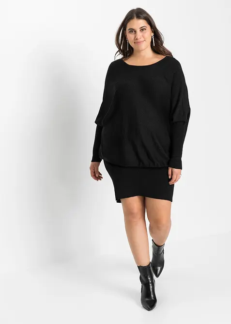 Strikket kjole i lett viskosemiks, bonprix