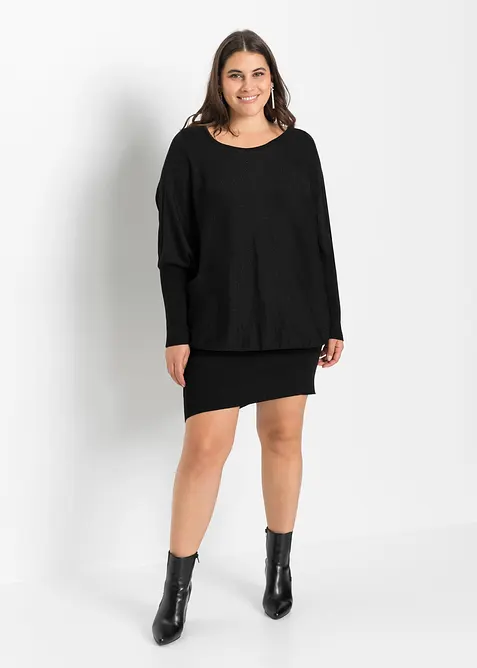 Strikket kjole i lett viskosemiks, bonprix