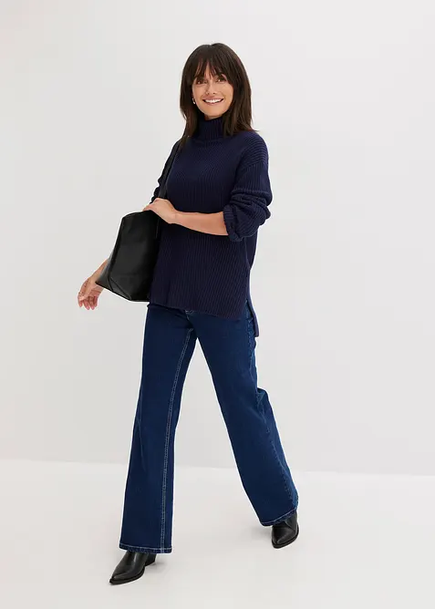 Høyhalset genser i 100% bomull, bonprix