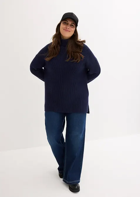 Høyhalset genser i 100% bomull, bonprix