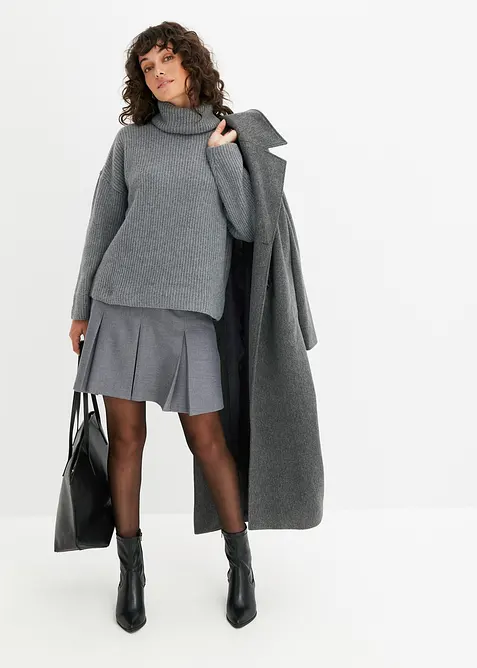 Ribbestrikket genser med rullekrage, bonprix