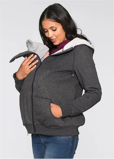 3-i-1-mamma-sweatjakke med myk innside, bonprix