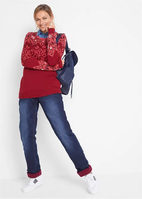 Straight-jeans Mid Waist, varmende denim, bonprix