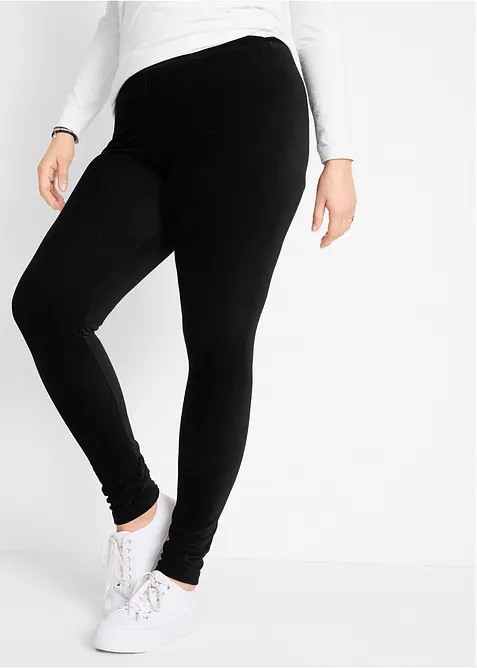 Leggings i smal kordfløyel med bred strikklinning, bonprix