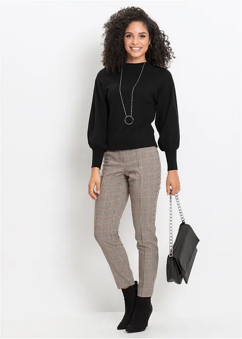 Strikket genser med ballongermer, bonprix