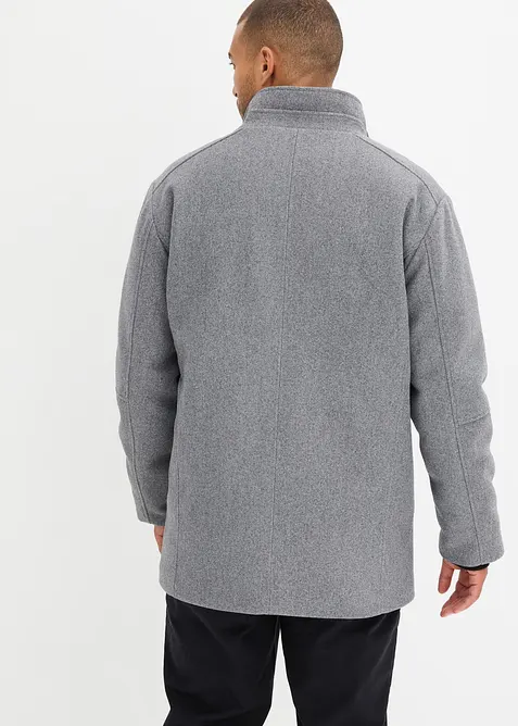 Ytterjakke i ullstil med vindfang, bonprix