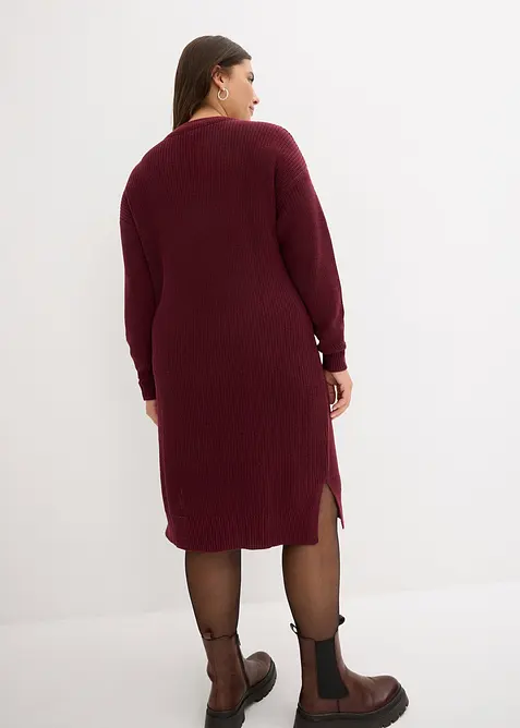 Oversized, ribbestrikket kjole, bonprix