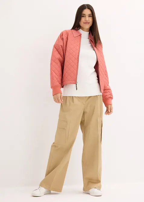 Basic genser med st&aring;krage, med resirkulert bomull, bonprix