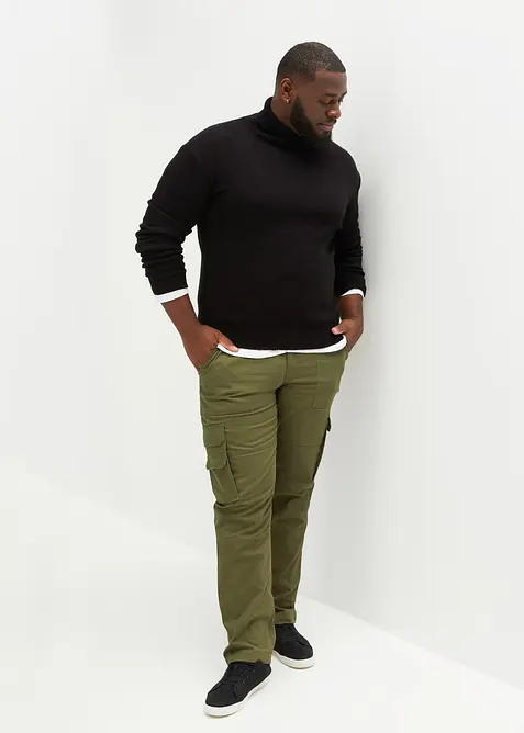 Genser med rullekrage og ribbekanter, bonprix