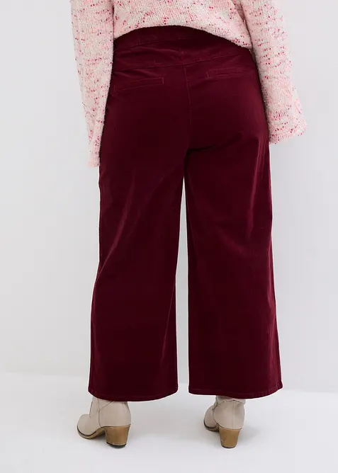 Kordfl&oslash;yelsbukse med komfortlinning, High Waist, bonprix