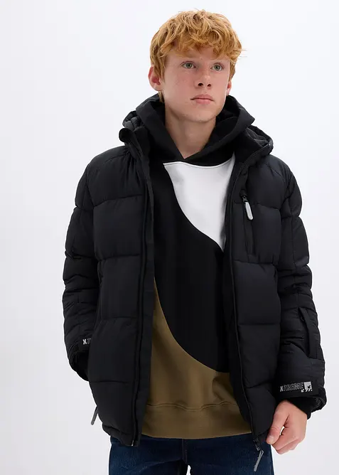 Varmt fôret, vattert vinterjakke med hette, bonprix