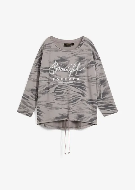 Langermet topp i bomullsmiks, bonprix