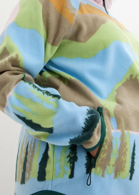 Fleecejakke med glidelåslommer, bonprix