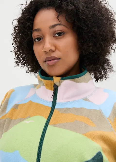 Fleecejakke med glidelåslommer, bonprix