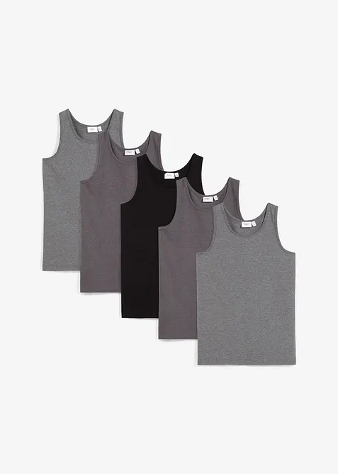Singlet med myk bomull (5-pack), bonprix