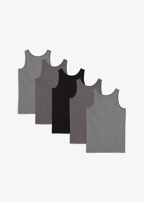 Singlet med myk bomull (5-pack), bonprix