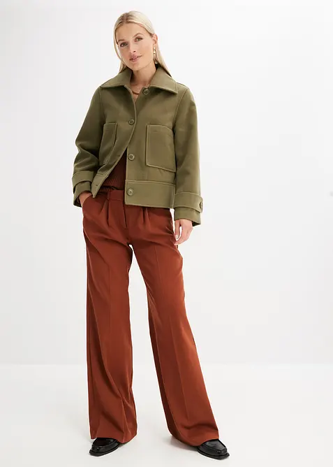 Ribbet genser i ren bomull, bonprix