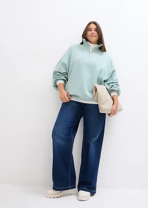 Oversized sweatshirt av økologisk bomull, bonprix
