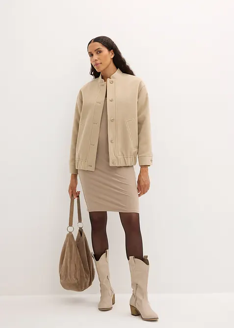 Jerseykjole med V-hals (2-pack), bonprix