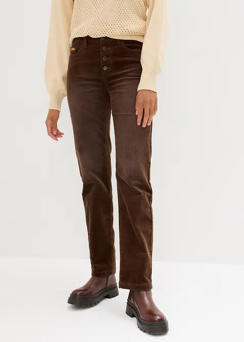 Stretch-cordbukse, Straight, bonprix