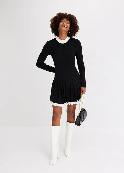 Strikkekjole i viskosemiks, bonprix