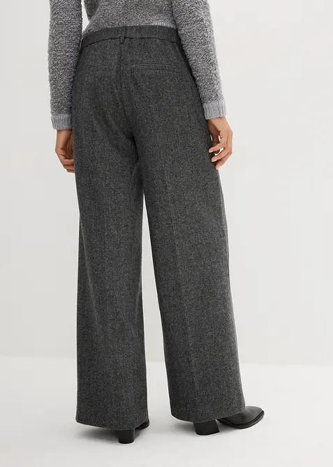 Bukse med ull og fiskebensmønster, bonprix