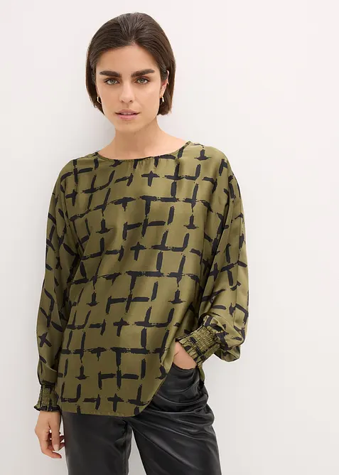 Blusetunika med flaggermusermer, bonprix