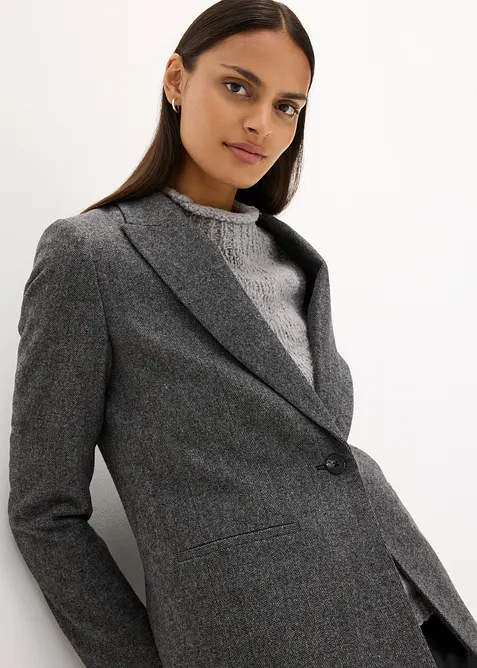 Ullblazer med fiskebensm&oslash;nster, bonprix