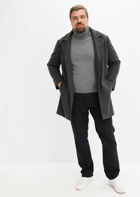 Genser med høy hals og resirkulert bomull, Loose Fit, bonprix