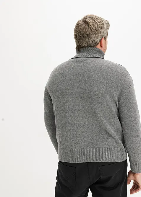 Genser med høy hals og resirkulert bomull, Loose Fit, bonprix