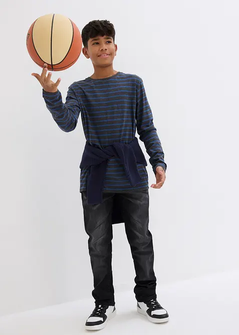 Langermet topp i 100% økologisk bomull (2-pack), bonprix